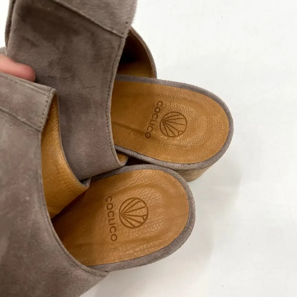 Coclico 41 marcy Suede Peep Toe Platform Wedges